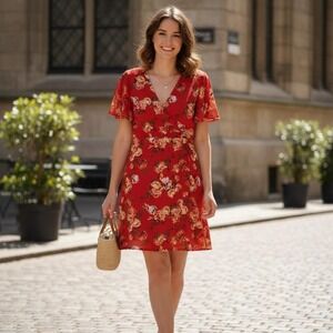Garden fairy party, floral ruffle sleeves size L,0207